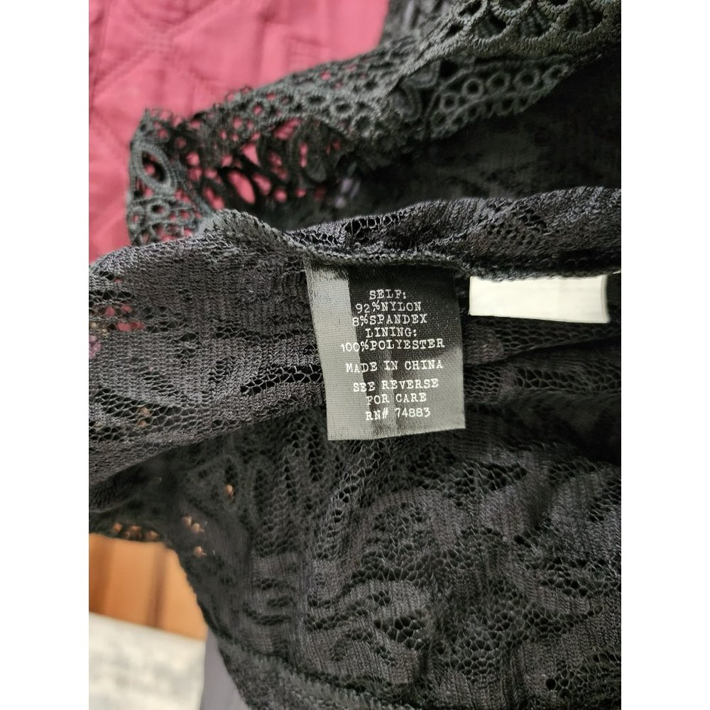 Adiva Women's Black Lace Long Sleeve Blouse Size Small New With Tags - Picture 8 of 13